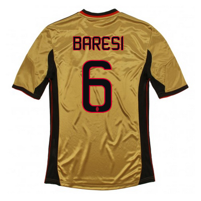 13-14 AC Milan #6 Baresi Away Golden Jersey Shirt - Click Image to Close